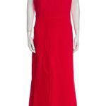 Roland Mouret Elly Gown NWT Red Wool Crepe Off Shoulder Maxi Dress Cutout Size 8 Photo 0