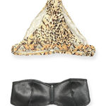 Tavik Faux Leather bandeau bikini top strapless, NWOT, Sz Small Black Photo 0