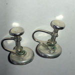 Silver Tone Vintage Rhinestone Crystal Stud Screw Back Earrings Photo 2