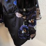 Rebecca Taylor Blouse Violet Floral Silk Satin Burnout Scarf Neck Top Sz 10 EUC Photo 14