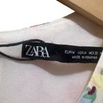 ZARA  NWT Floral Print Satin Effect Dress Cut-Out Details Size Medium Photo 11