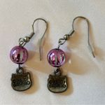 Sanrio Vintage Y2K 2007 Pink & Silver Tone Hello Kitty Ball Drop Earrings Photo 2