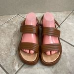 Madewell The Emmalee Sandal Brown Leather Platform Quilted Strappy Size 9 Photo 4