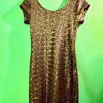Free People  Bronze Sequins Body Con Dress sz S Photo 0