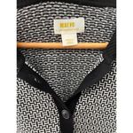 Anthropologie Maeve Preppy Black/White Cropped Plunging Polo Cardigan Size Small Photo 9