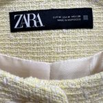 ZARA Tweed Cropped Blazer Gold Buttons Yellow Size M Photo 10