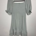 Double Zero Puff Sleeve Mini Dress in Sage Photo 3