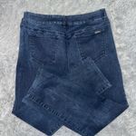 Chico's Plus Size Blue Straight Leg Jeans with Unique Overlapping Closure Photo 2