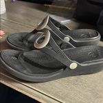 Crocs  Black Sandals with Silver Ring Photo 2