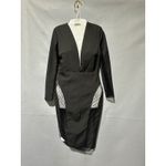 House Of CB  Black Nilda  Long Sleeve Sheer Panel Bodycon Midi Dress new size S Photo 6