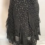 Chelsea and Violet V-neck gypsy star and polka dot ruffled midi black dress Photo 1