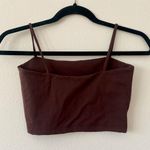 Susana Monaco Essential String Crop Top in Brown Spaghetti Strap Photo 4
