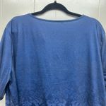 Floral Short Sleeve Women's Dip Dye Blue Henley Top Size 5XL Photo 6
