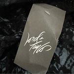 Adrianna Papell  Black Blue‎ Lace Illusion Beaded Cocktail Dress Size 4 Photo 9