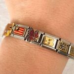 Italian Charm Bracelet Mickey Mouse USA Charm Photo 1