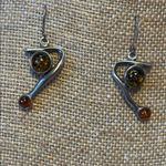 Baltic Amber 9.25 Elegant Sterling Silver and Gold Earrings Photo 1
