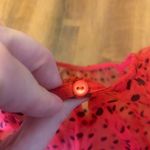 Peach Love California  Top Large Red Sheer Polka Dot Blouse Photo 8