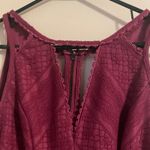 Free People  Miss Connections Magenta Lace Cutout Mini Dress Size 4 Fit Flare Photo 5
