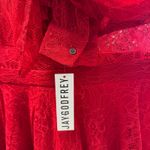 Jay Godfrey Red Lace Sheer Long Sleeve Mini Dress Size 8 NWT Photo 3