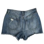 Good American  Bombshell Curved-Hem Denim Shorts Size: 14 New Blue 153 NWT Cotton Photo 4