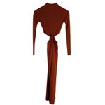 Ronny Kobo Opal Baked Clay Ribbed Knit Long Sleeve Cut Out Maxi Dress Size XS Orange Photo 13