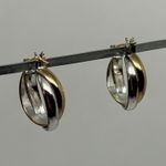 Two Tone Hoop Earrings Gold Silver‎ Twisted Design Women's Jewelry Heavy Photo 6