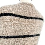 HYFVE Striped Long Textured Cardigan Sweater Beige Black Size Medium Photo 7