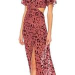 Lovers + Friends Tatum Maeve Pink Velvet Burnout Cut Out Maxi Dress Medium Photo 0