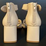 Alex Marie Adeline Leather Bow Block Heel Sandals Bisque Sz 6 Photo 4