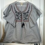 Dress Barn Plus Size  Stripe Flutter Stripe Blouse Top Patriotic Size 3X EUC #7051 Photo 1