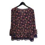 Max Studio  Baby Doll Boho Blouse Blue/pink floral Size‎ Medium Photo 5