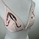 Victoria's Secret  Pink Mesh Bralette Sequin Star & Script Detail Front Clasp S Photo 2