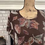 Vintage Collezioni Italy Velvet Burnout Semi Sheer Silk Top Medium Leaves Brown‎ Brown Photo 1