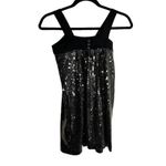 LARok Silver Black Ribbon Neckline Cocktail Dress Holiday Party Dress Metallic Size XS Photo 7