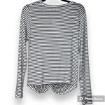 Eyeshadow  medium womens black and white striped top twist front long sleeve NWT Photo 2