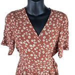 Madewell Floral Wrap Front Romper Daisy Field Short Sleeve Women’s 10 Shorts Photo 3