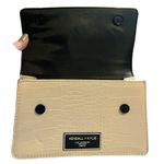 Kendall + Kylie Croc Embossed Cream Crossbody Bag with Black Accent Chain Photo 9