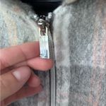 Jones New York Women's Hooded Zip-Up Checkered Pea Coat - Gray Photo 5