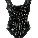 Swimsuits For All‎ Shore Club Black with White Polka Dot One Piece Swimsuit Size 16 Photo 0