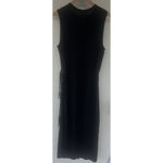 Vince Black Sleeveless Pima Cotton Maxi Waist Tie Dress L Minimal Capsule Luxury Photo 5