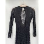 Nightcap Serata Black Lace Long Sleeve V-Neck Flare Leg Jumpsuit Size M Photo 5