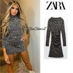 ZARA NWOT  Knit Black Metallic Thread Dress Size M Photo 1