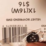 Just My Size New Top Womens 1X Plus Size Black Velvet Boyfriend EMB Rose Floral Photo 8