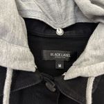 Black Label  Black Denim Jacket with Gray Hood Photo 1