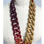 PONO by Joan Goodman Italian Resin Necklace Red Brown Tan 30" Photo 0