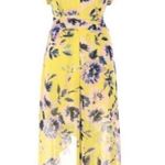 Eliza J Yellow Floral Print Chiffon Maxi Dress Sleeveless High Lo Hem Size 2 New Photo 1