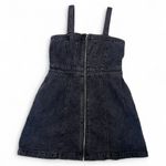 Wild Fable Size Medium Zip Up Distressed Black Denim Dress Photo 0