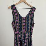 Modcloth NWT - Navy Blue Unbridled Enthusiasm Jumpsuit Wide Leg Belted Photo 3