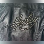 harley davidson Harley-Davidson women’s black rhinestone leather jacket, riding jacket womens Photo 1