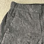 J.Crew Black Lace Pants Womens Size 4 Elastic Waist Cropped Casual‎ Workwear Photo 1